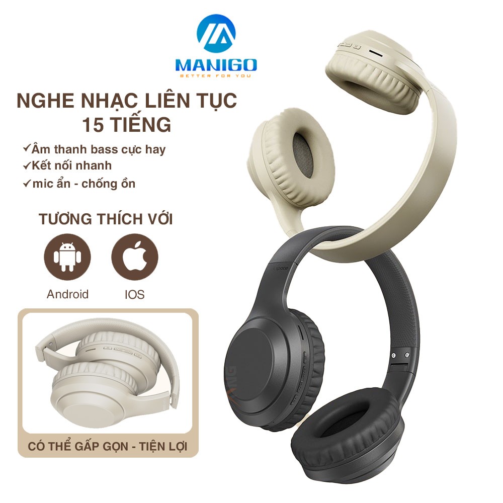 Combo 2 Tai nghe chụp tai headphone bluetooth Rockspace O2 có mic nghe nhạc liên tục 15h chính hãng - bảo hành 12 tháng