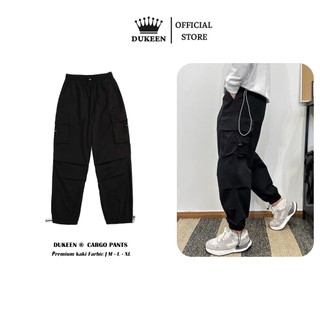 Quần Dài Cargo Pants Local Brand DUKEEN Quần Kaki Túi Hộp Ống Rộng Nam Nữ Unisex / Đen QD034
