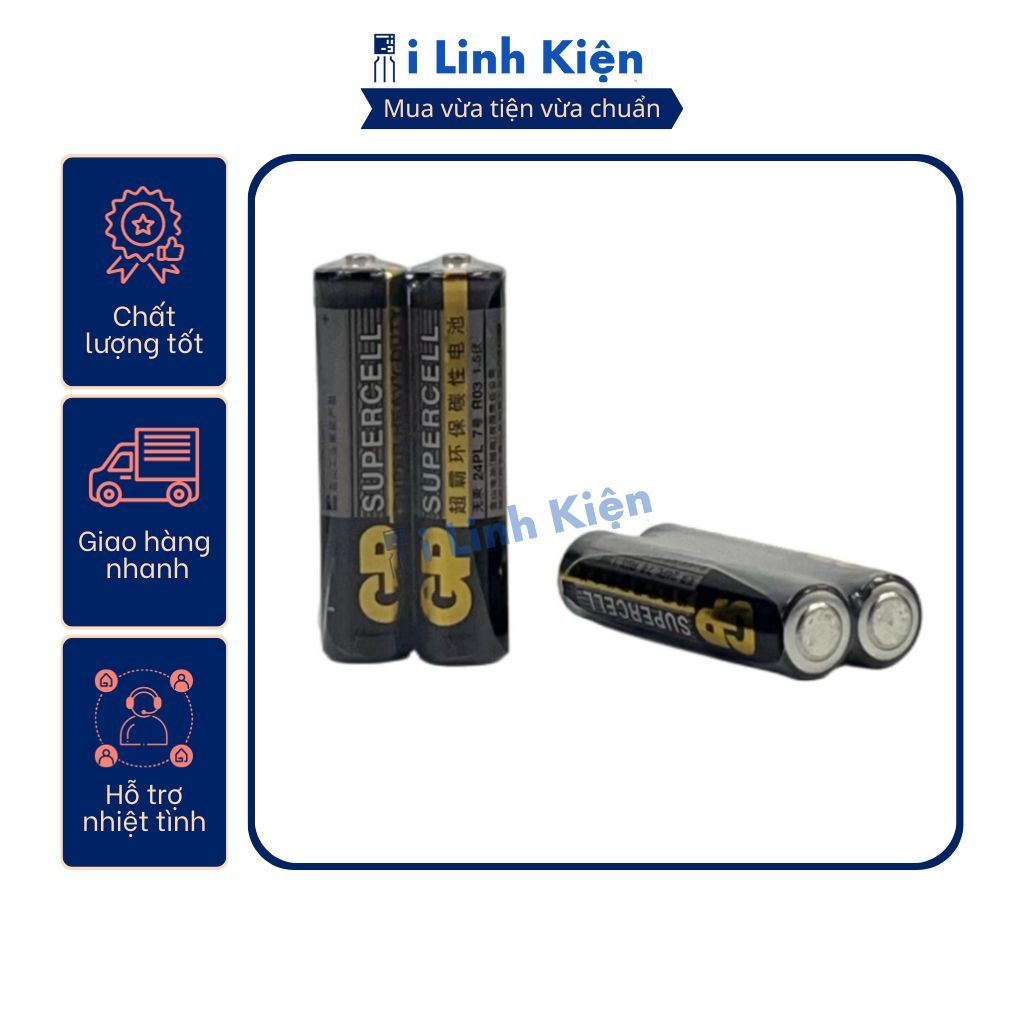 Pin AA pin AAA chính hãng GP Supercell 1.5V vỉ 2 viên chất lượng cao.