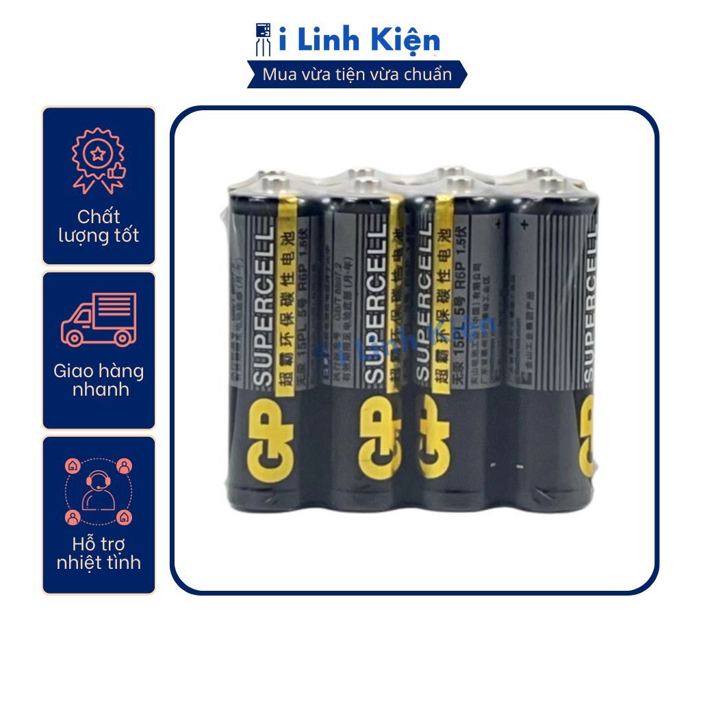 Pin AA pin AAA chính hãng GP Supercell 1.5V vỉ 2 viên chất lượng cao.