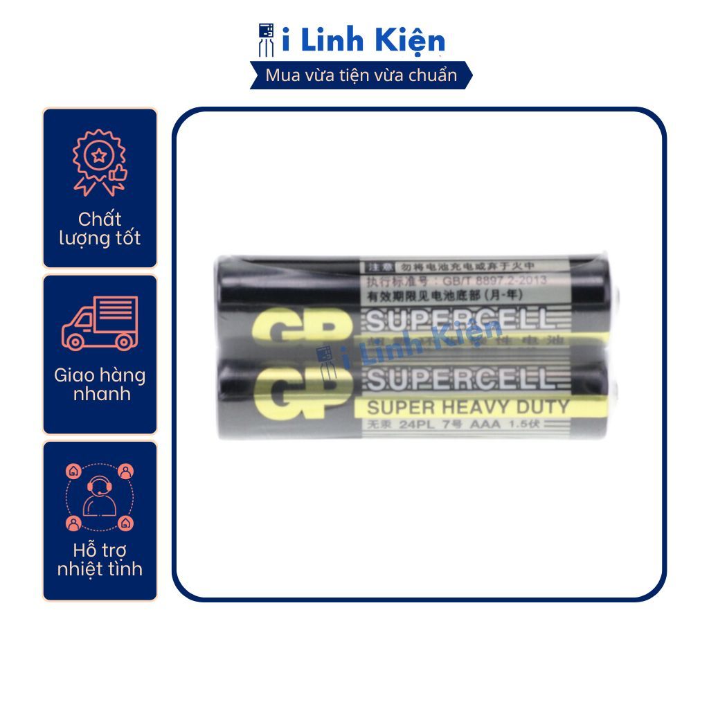Pin AA pin AAA chính hãng GP Supercell 1.5V vỉ 2 viên chất lượng cao.