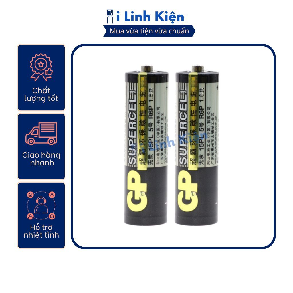Pin AA pin AAA chính hãng GP Supercell 1.5V vỉ 2 viên chất lượng cao.