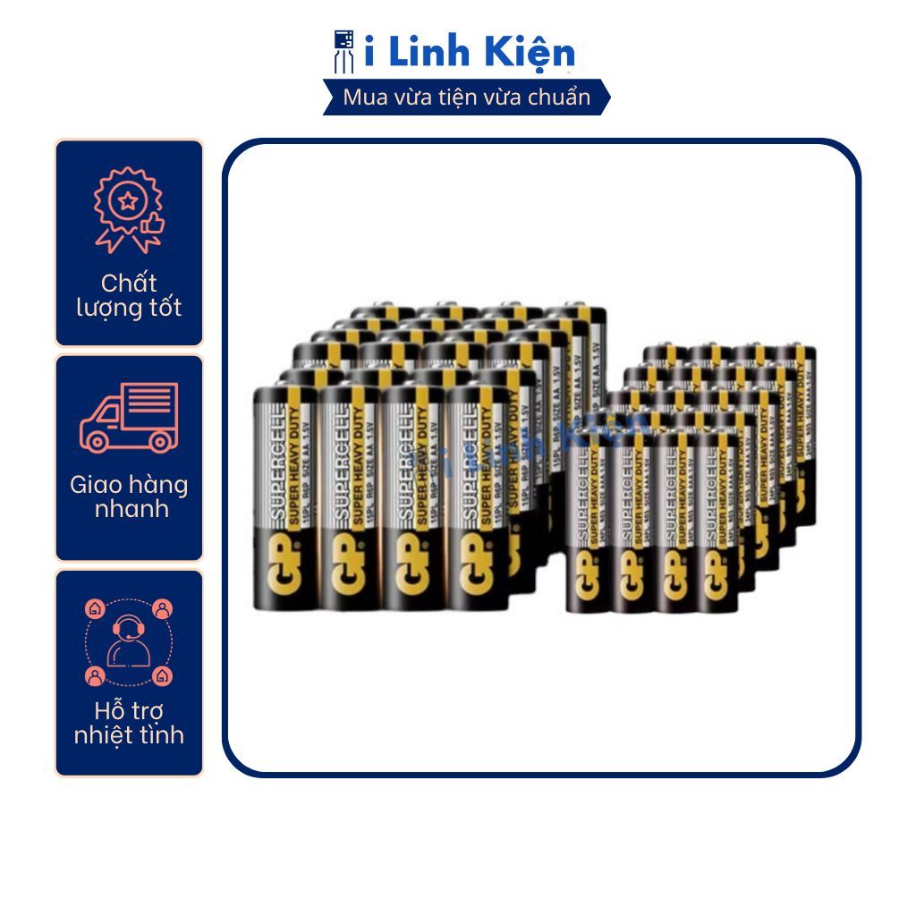 Pin AA pin AAA chính hãng GP Supercell 1.5V vỉ 2 viên chất lượng cao.