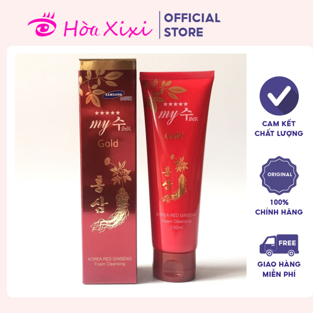 Sữa rửa mặt sâm đỏ Hàn Quốc My Gold - Trắng da ngăn ngừa mụn và làm mờ vết thâm