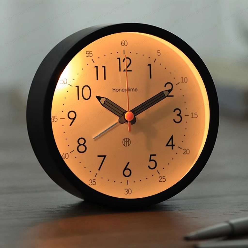 Đồng Hồ Báo Thức Để Bàn Honey Time - Mẫu Có Đèn - Dùng Decor Góc Học Tập