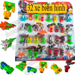 Vỉ 32 xe lắp ráp biến hình robot siêu nhân warrior