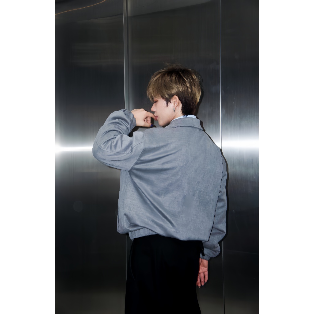 Áo khoác nam dài tay da lộn cao cấp AUTOMAN a138