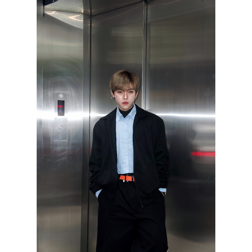 Áo khoác nam dài tay da lộn cao cấp AUTOMAN a138