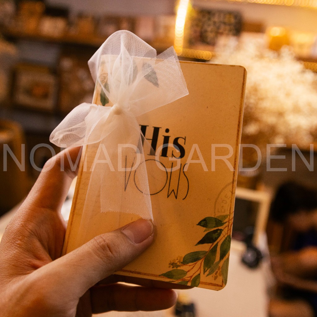 𝐌𝐚̂̃𝐮 𝟏-𝟐-𝟑 -  Thiệp Gập HIS VOWS-HER VOWS Vintage Nhiều Loại - NOMAD GARDEN