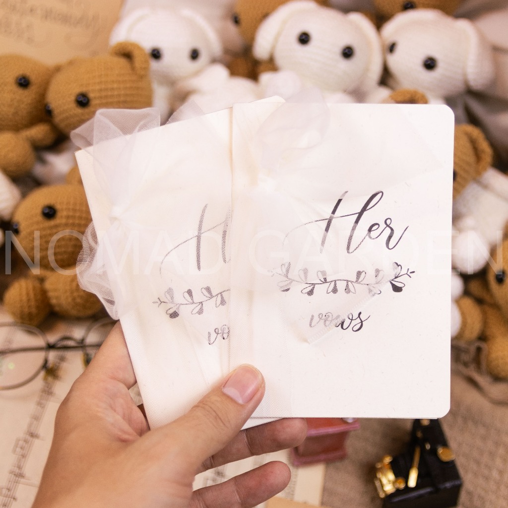 𝐌𝐚̂̃𝐮 𝟏-𝟐-𝟑 -  Thiệp Gập HIS VOWS-HER VOWS Vintage Nhiều Loại - NOMAD GARDEN