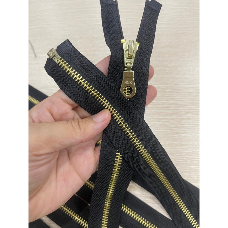 Khoá đồng áo khoác, áo da hãng HKK dài 70cm răng số 5 xịn