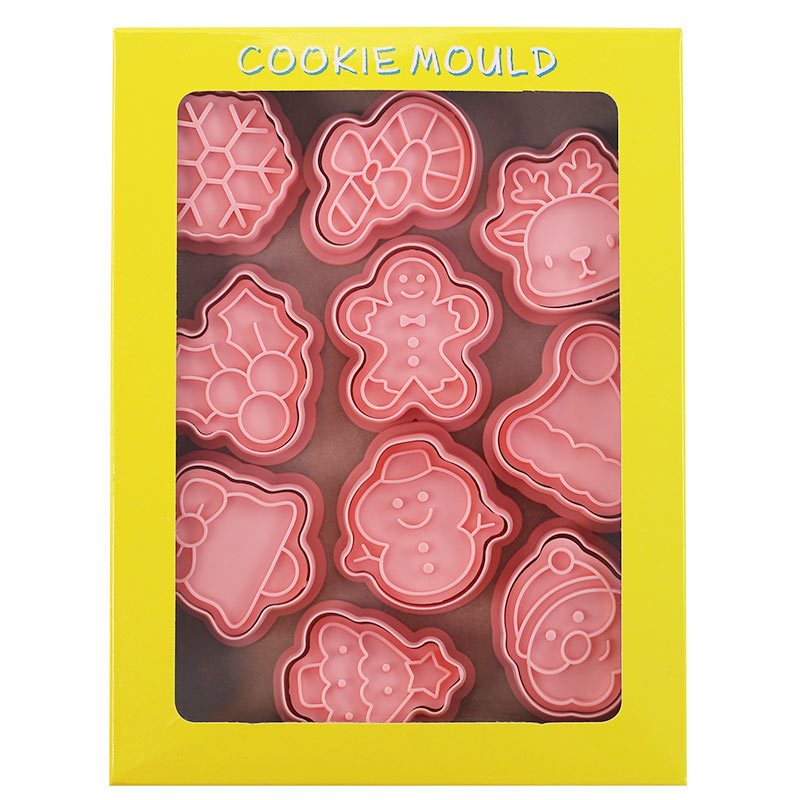 Bộ 10 cutter nhựa tạo hình Bánh quy, Fondant Giáng sinh/ Mẫu D