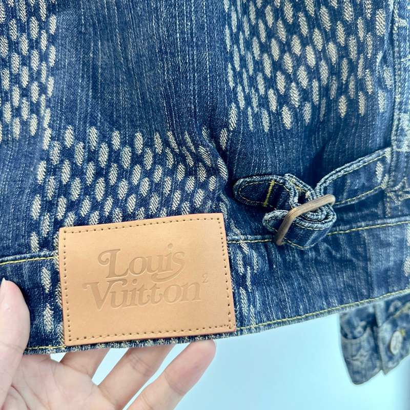 ⚡️ - Áo Khoác Luon Vuituoi GIANT DAMIER WAVES MONOGRAM LV X NIGO Denim Blue, Jacket jeans LV denim