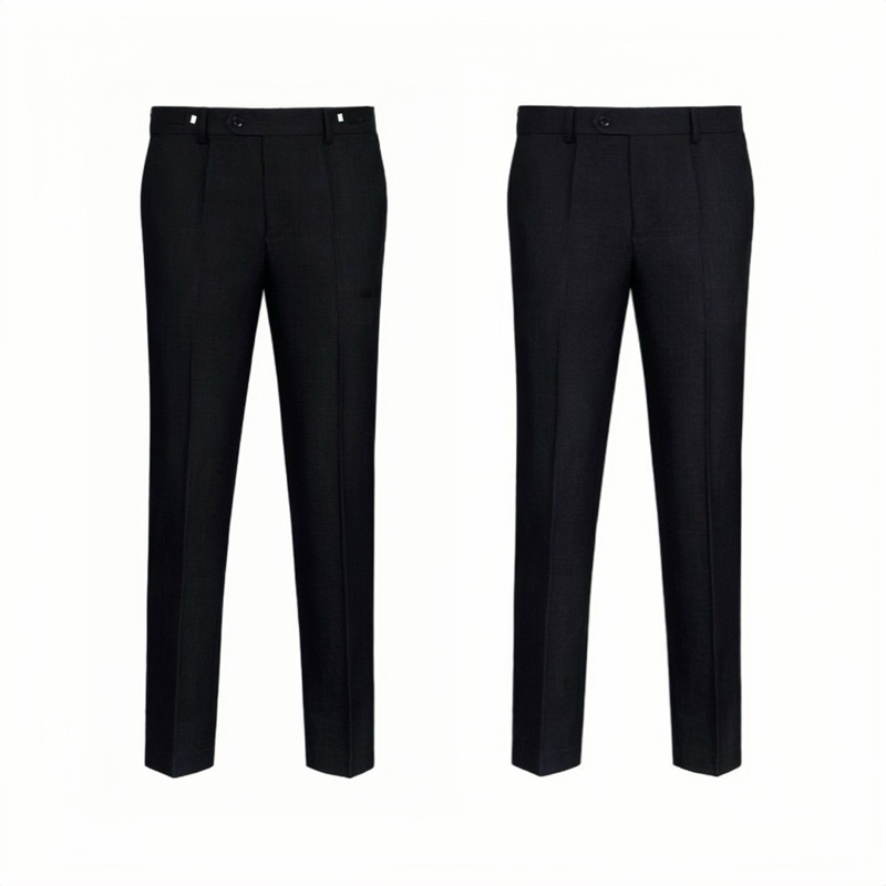 Combo 2 Quần Tây Wanes Twill Slimfit Trousers In Black [Bản Thường+Bản Chỉnh Cạp]