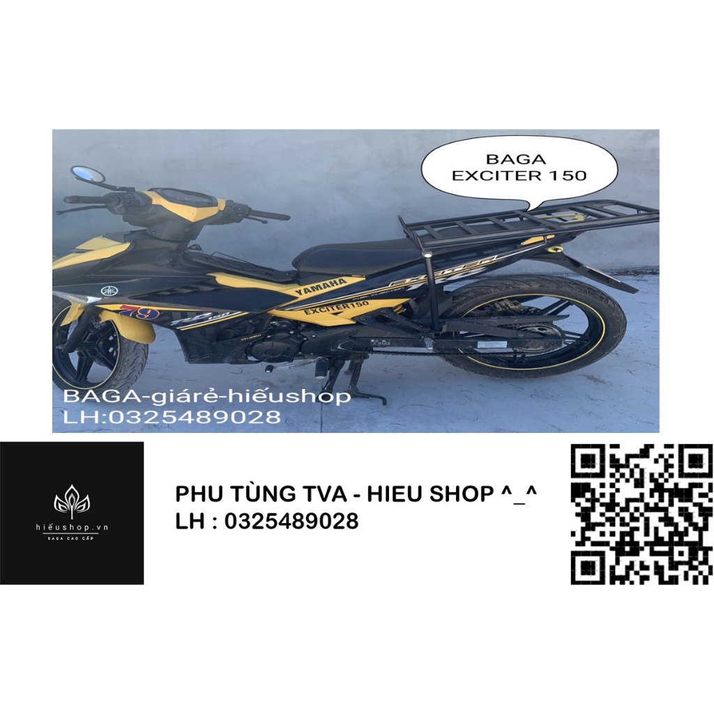 Giá chở hàng – BAGA XE EXCITER 150 CAO CẤP. lắp đặt cực nhanh, đơn giản , chắc chắn,đa năng.