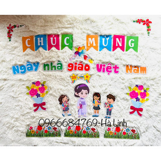 set trang trí bảng 20/11 (sẵn nam châm dính bảng)
