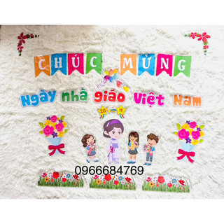 set trang trí bảng 20/11 (sẵn nam châm dính bảng)