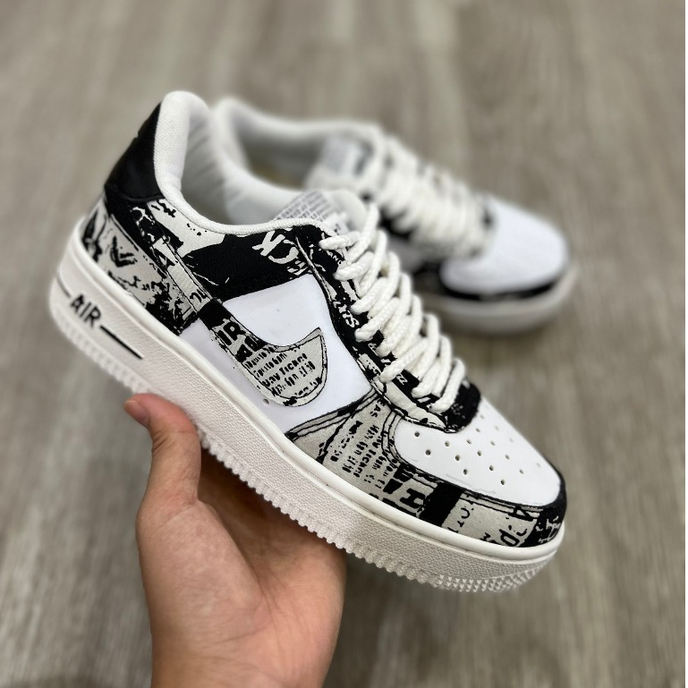 Giày Nike_Af1 Vân đen trắng 2 lớp Ari forceOne mẫu mới 2023 bảo hành 6 tháng Nam Nữ