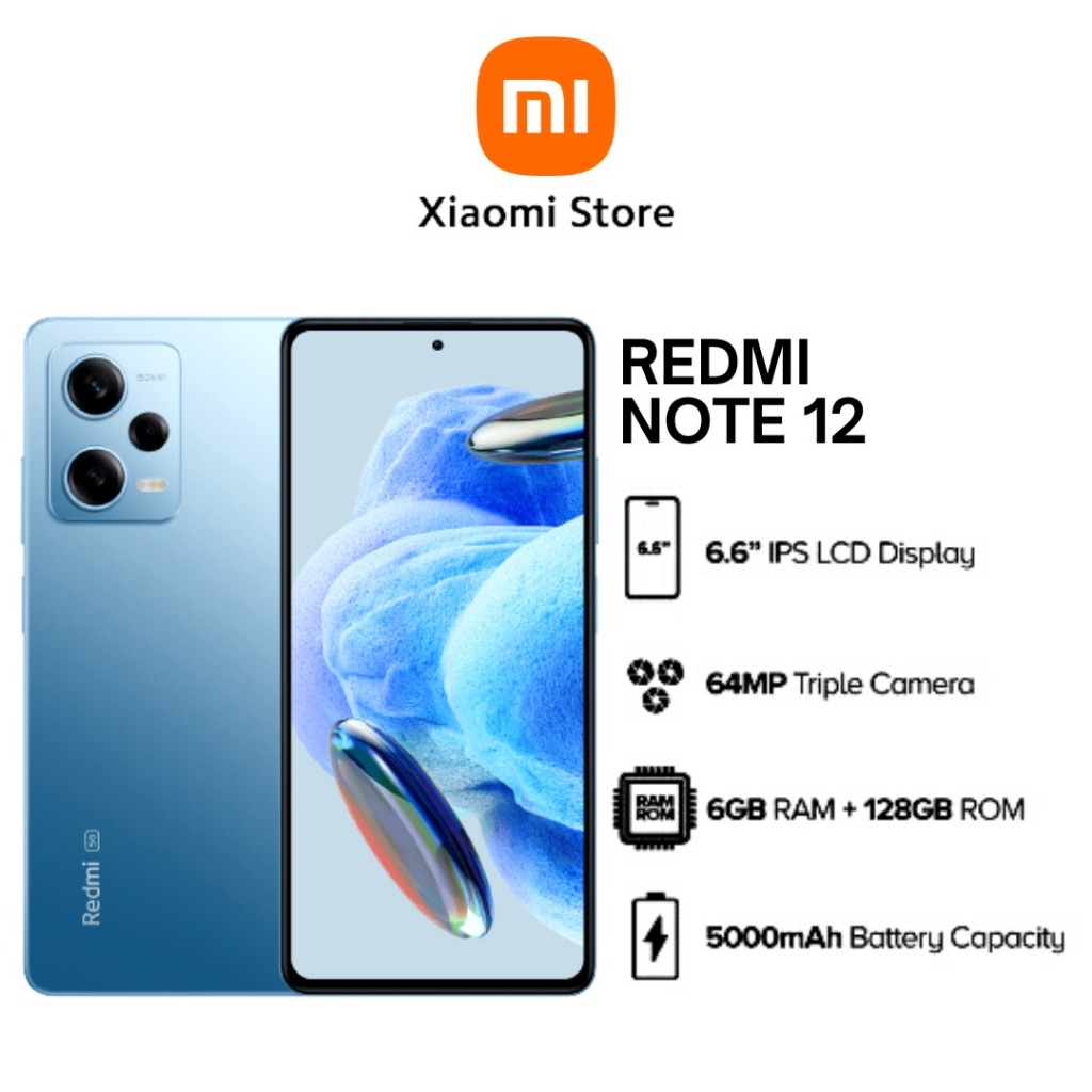 Điện thoại Xiaomi Redmi Note 12 - Hàng Chính Hãng, mới 100%, Bảo hành 18 tháng