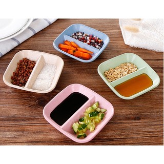 Chén Đựng Gia Vị 2 Ngăn Chất Liệu Lúa Mạch