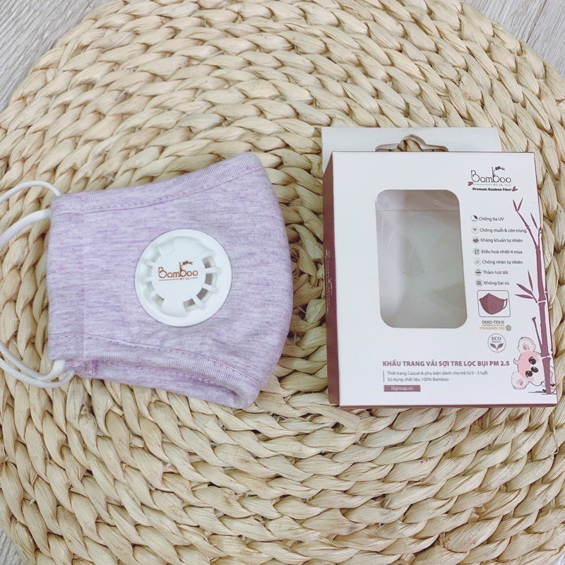 KHẨU TRANG LỌC BỤI 3 LỚP SỢI TRE BAMBOO BY LIL , banbuondososinh1