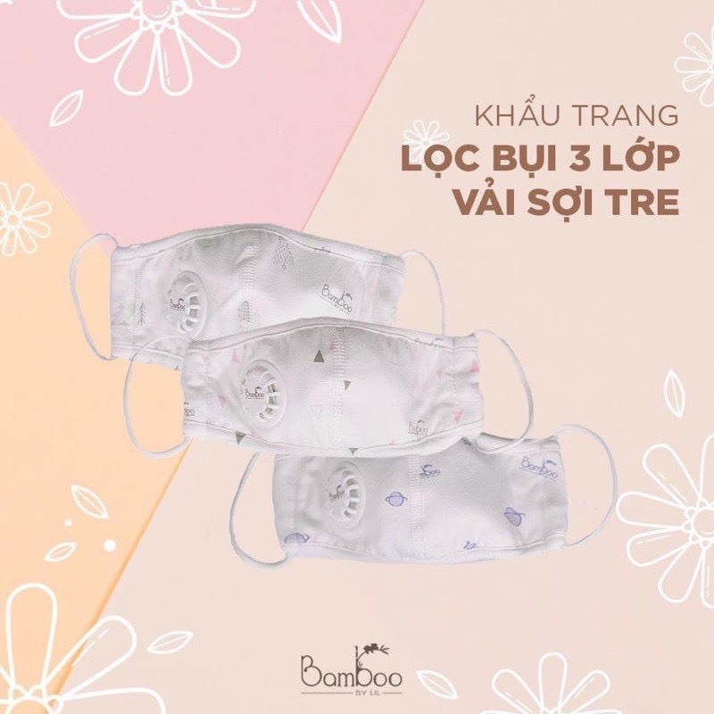 KHẨU TRANG LỌC BỤI 3 LỚP SỢI TRE BAMBOO BY LIL , banbuondososinh1