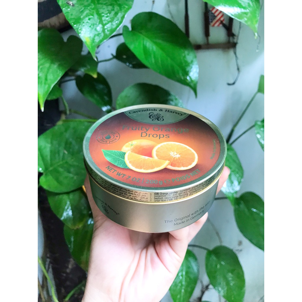 Kẹo Hộp Thiếc Đức Cavendish Harvey Hương Cam Fruity Orange Drops