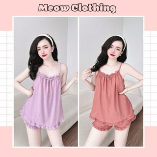 Đồ ngủ 2 dây, bộ mặc nhà trơn freesize