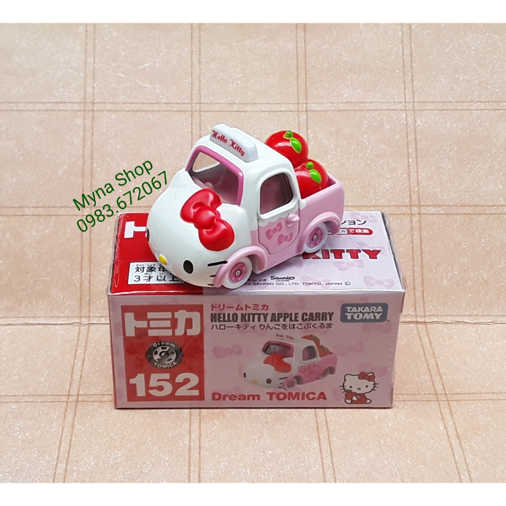 Đồ chơi mô hình tĩnh xe tomica, No.152 Hello Kitty Apple Carry