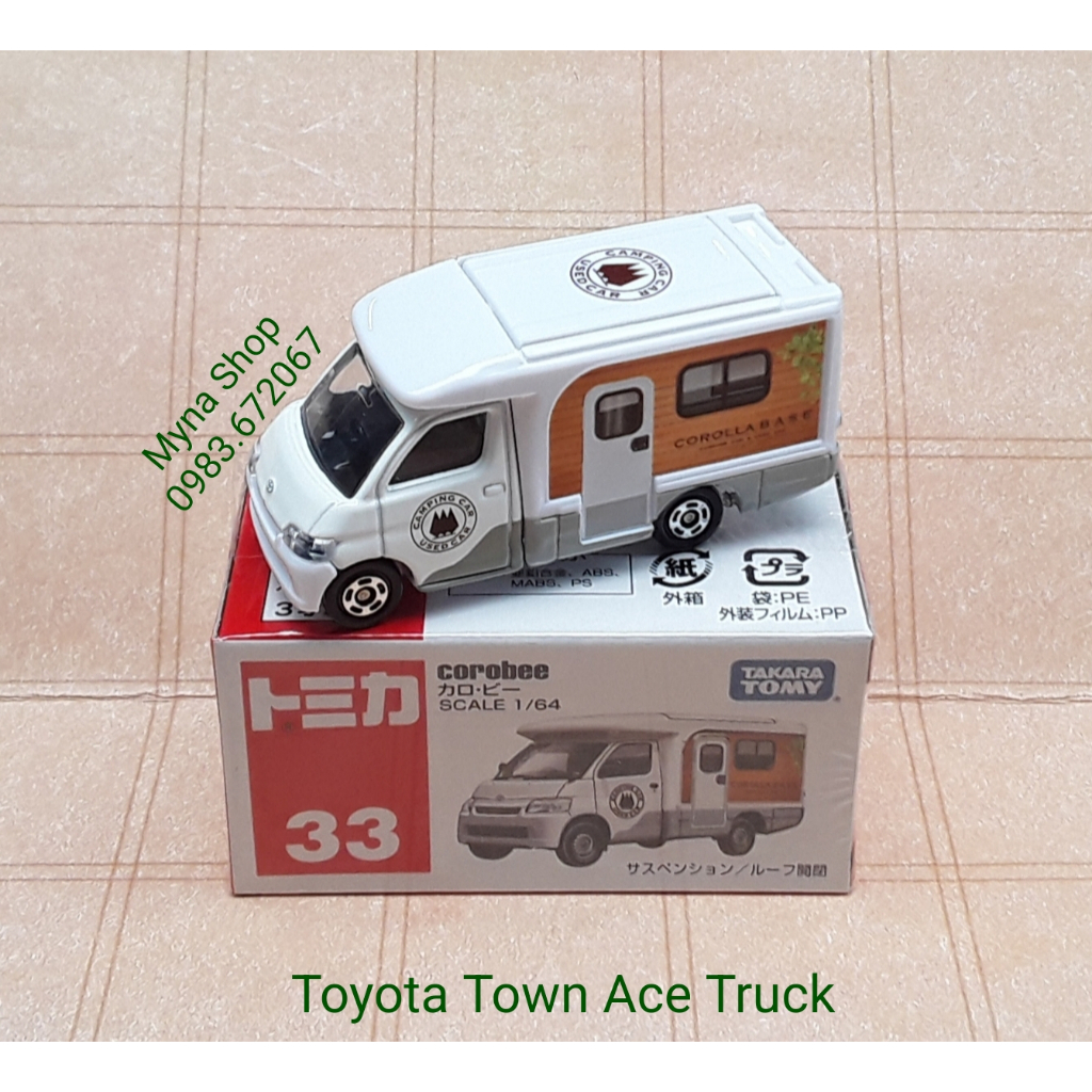 Đồ chơi mô hình xe tomica, No.33 Corobee, Toyota Town Ace Truck, xe cắm trại