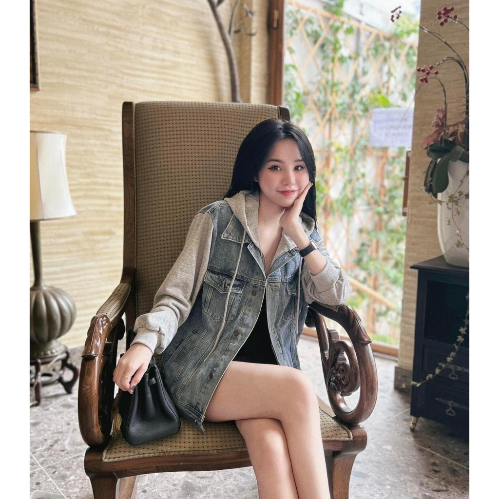 Áo KHOÁC BÒ XANH MŨ NỈ BÔNG CELINE 6866