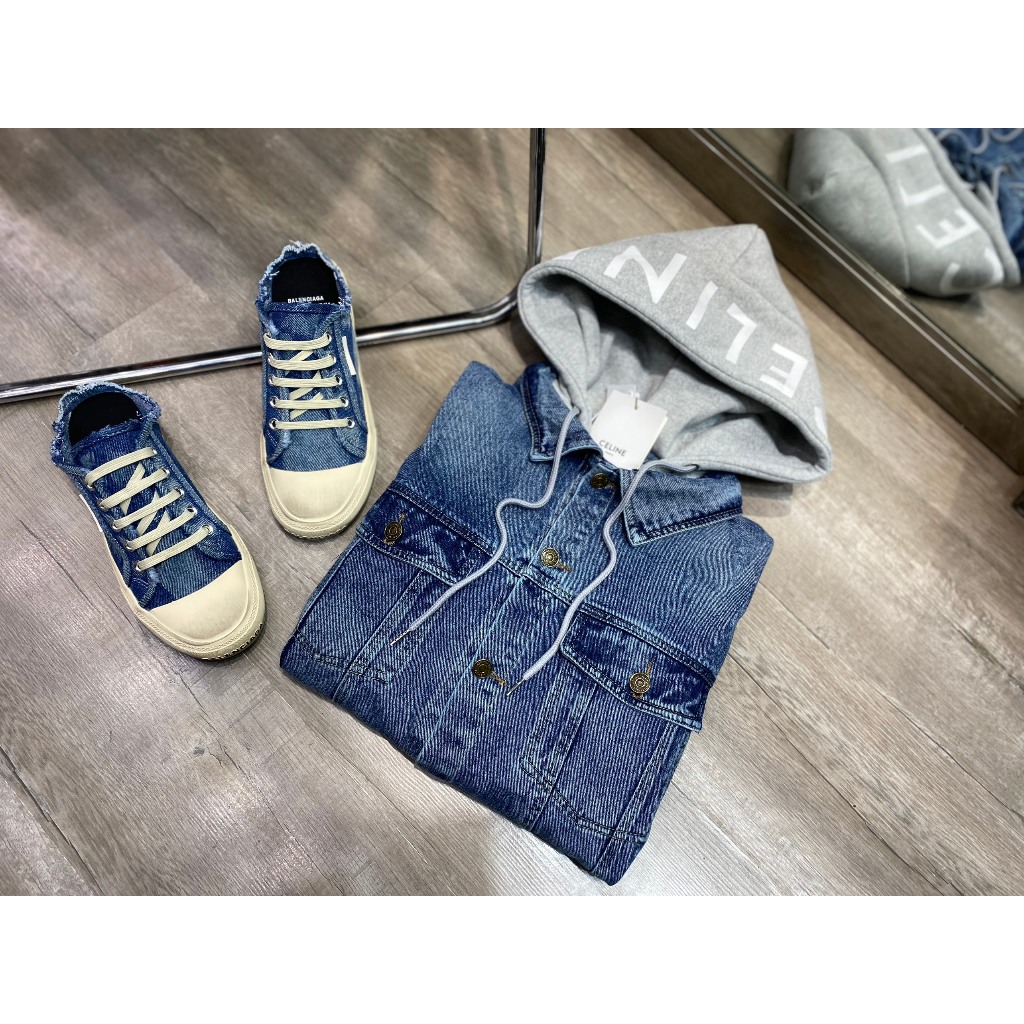 Áo KHOÁC BÒ XANH MŨ NỈ BÔNG CELINE 6866