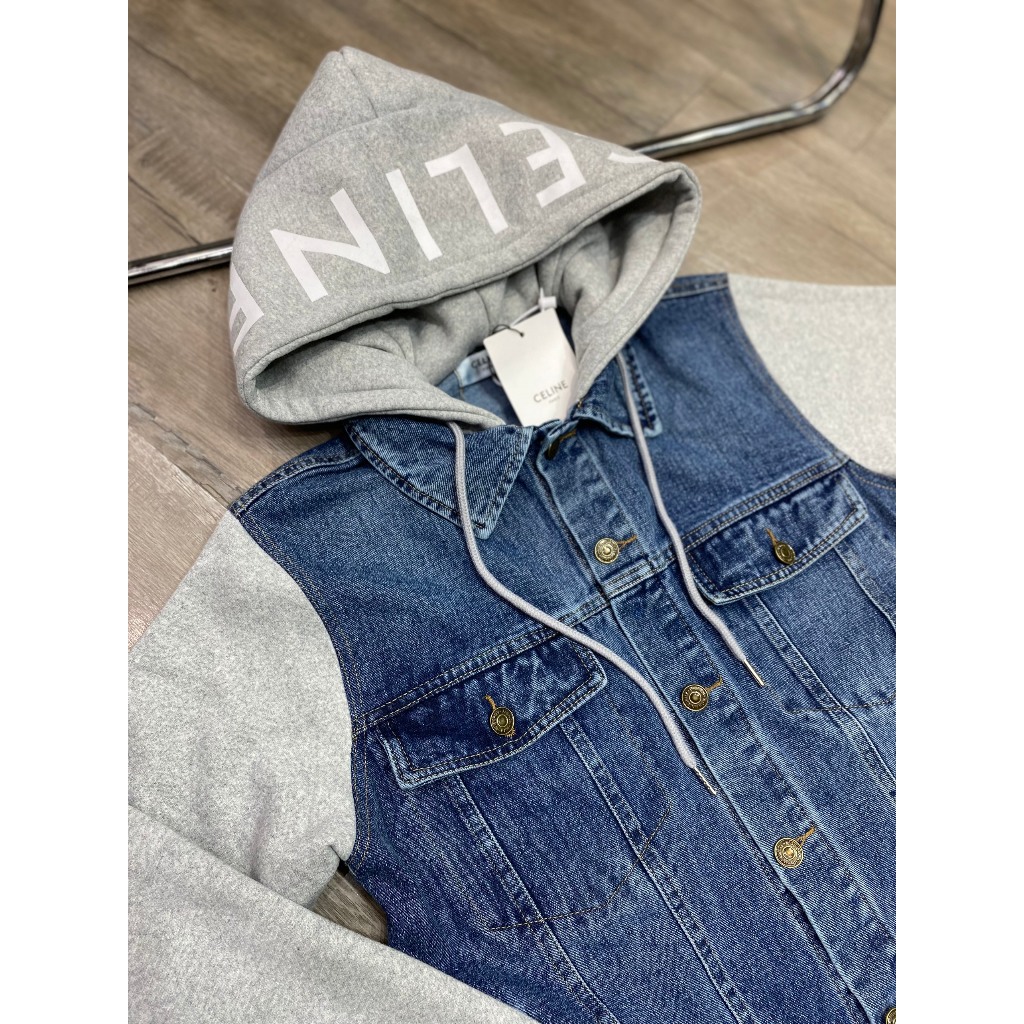 Áo KHOÁC BÒ XANH MŨ NỈ BÔNG CELINE 6866