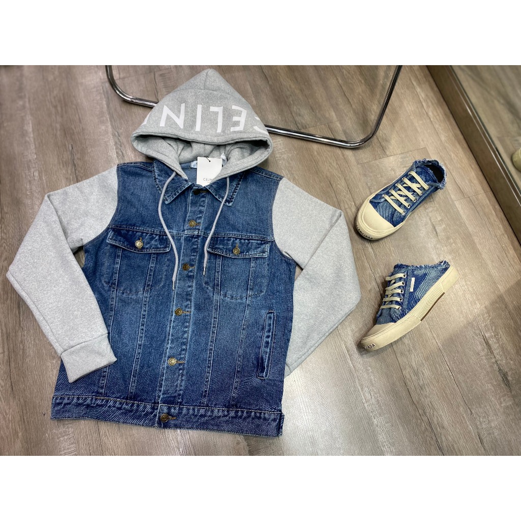 Áo KHOÁC BÒ XANH MŨ NỈ BÔNG CELINE 6866