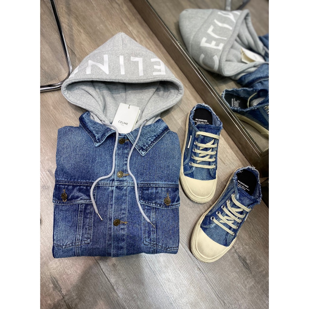 Áo KHOÁC BÒ XANH MŨ NỈ BÔNG CELINE 6866