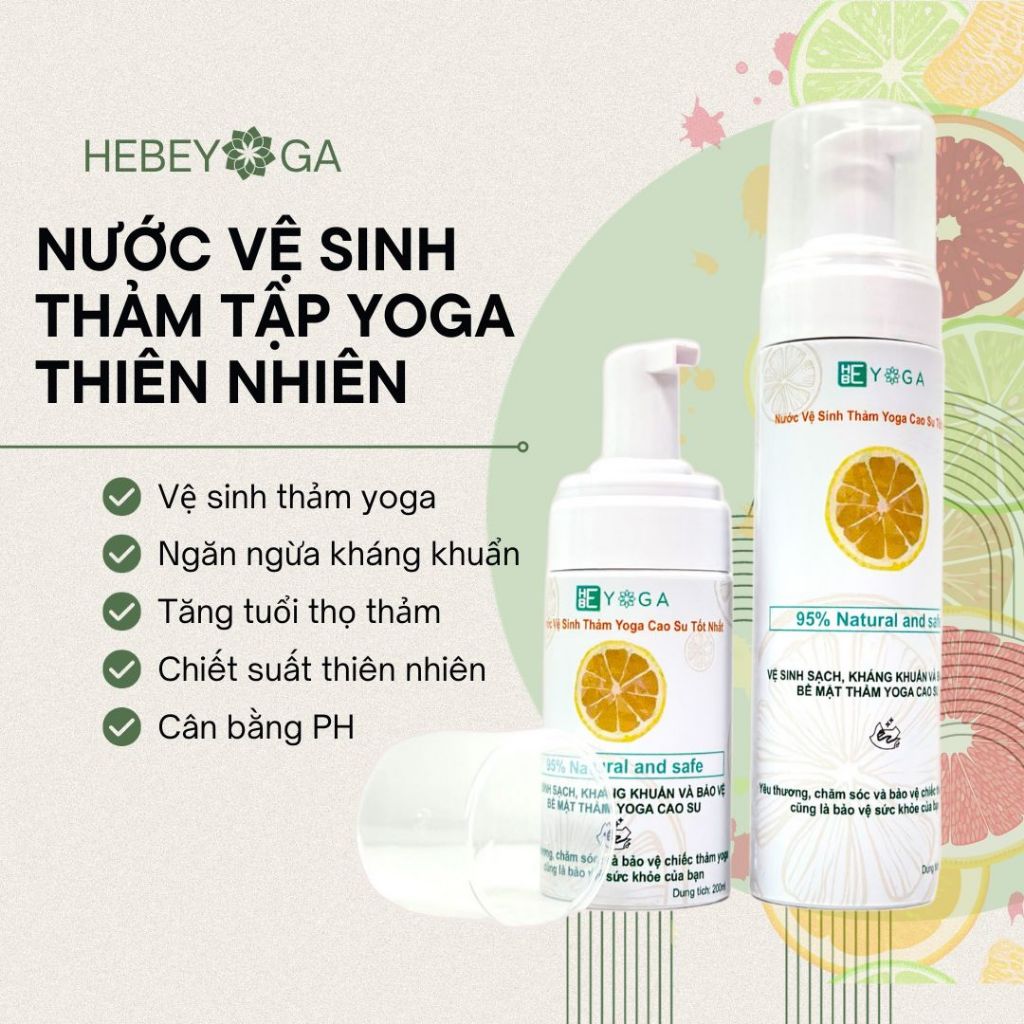 Nước Vệ Sinh Thảm YOGA HBE 200ml Chiết Suất Thiên Nhiên Lên Men Tự Nhiên Từ Vỏ Cam