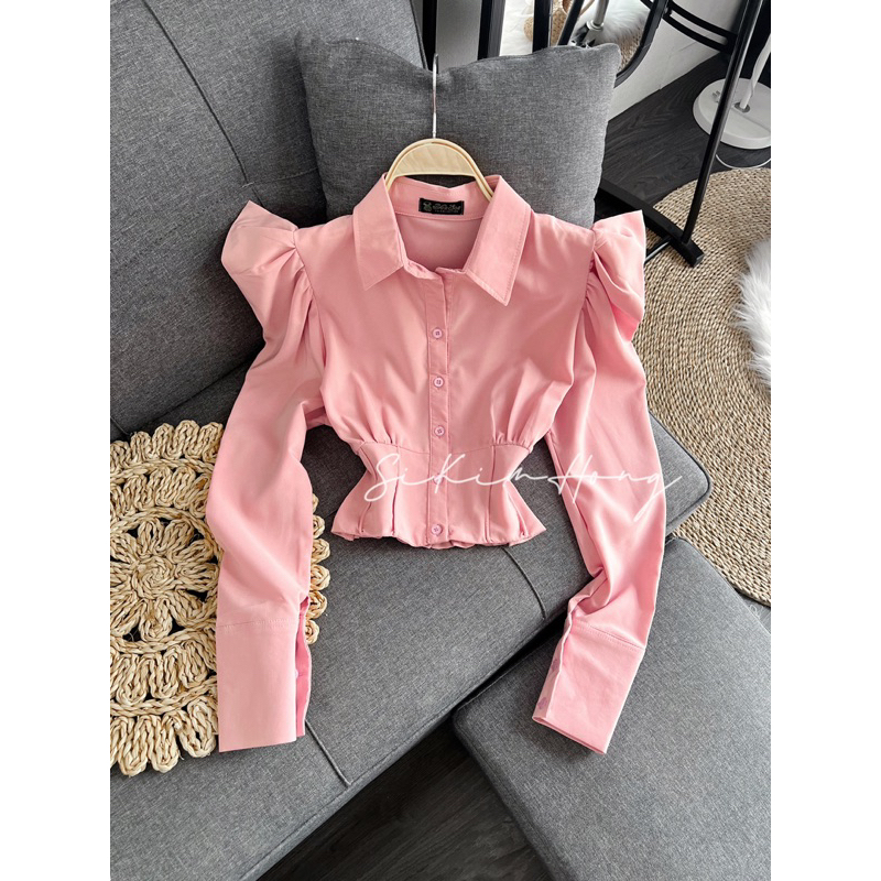 A357 Áo kiểu Sơ mi croptop thiết kế,cực tôn dáng