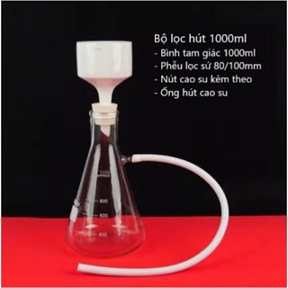 Bộ lọc hút chân không 100ml 250ml 500ml 1000ml 2500ml Bộ lọc mẫu phễu sứ Buhcher, Thiết bị lọc hút chân không