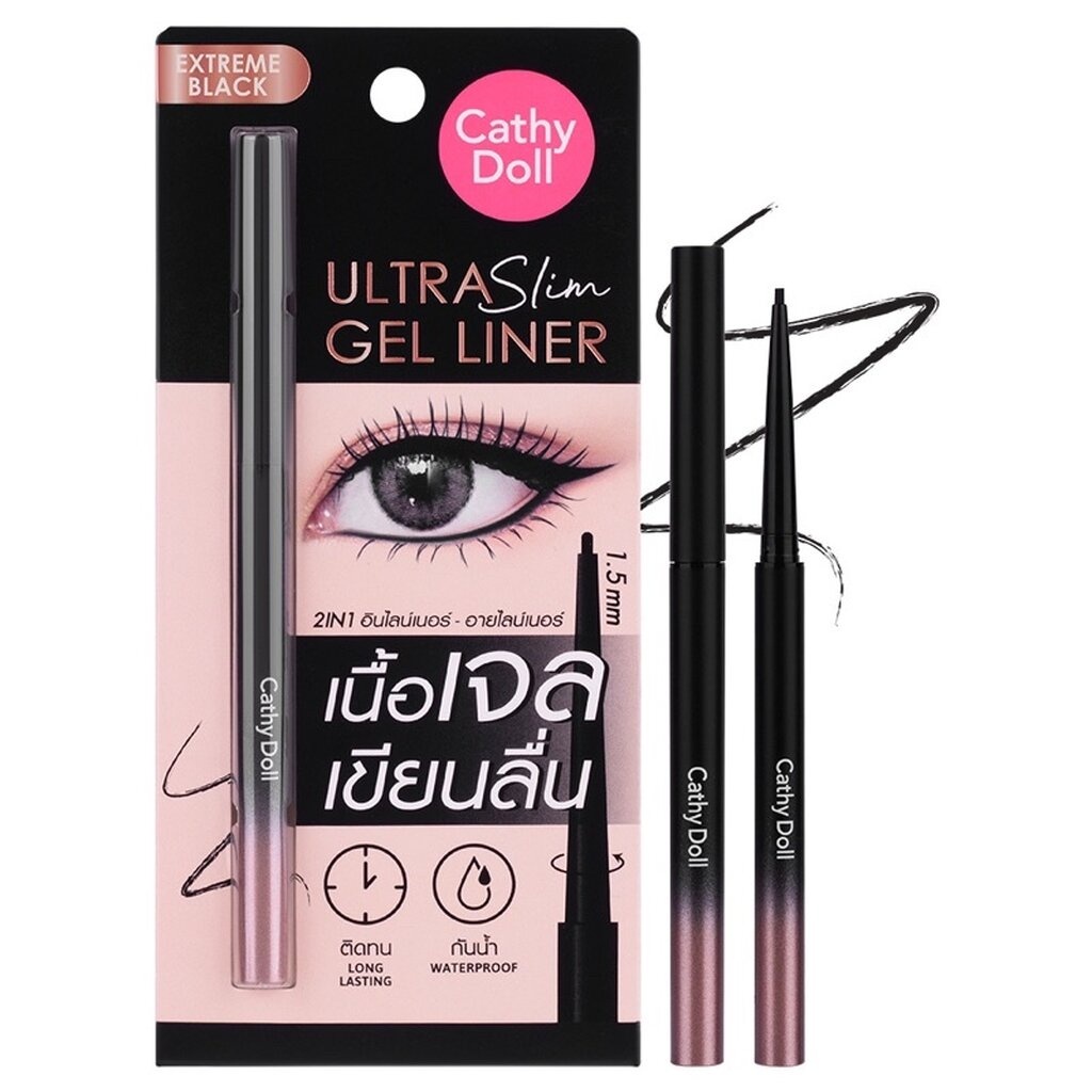 Bút Kẻ Mắt Gel Cathy Doll Ultra Slim Gel Liner Dễ Kẻ Mềm Mịn Không Thấm Nước 0.07g