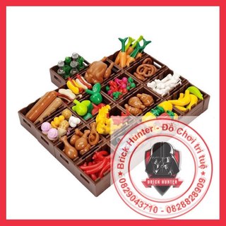 phụ kiện minifigures : mô hình Các loại hoa quả trái cây táo cam chuối cherry củ cải củ cà rốt