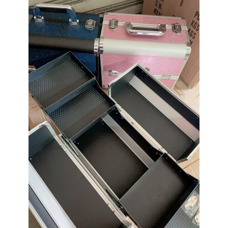 Cốp nhôm đựng đồ nail mi phun xăm trang điểm HK NAIL ACCESSORIES cao cấp 2, 3 khuy