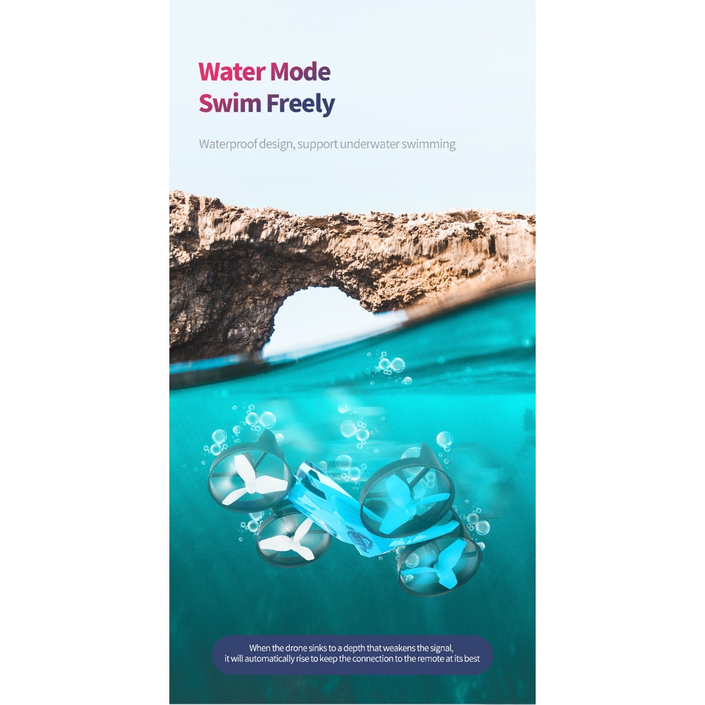 Máy bay không người lái ba trong một JJRC H113 dưới nước, trên bộ và trên không, không thấm nước, lật 360 độ