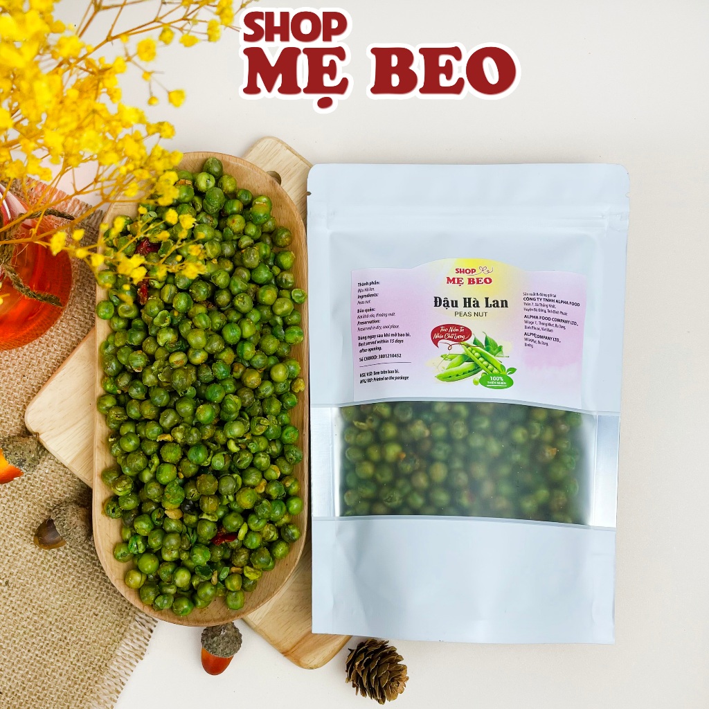 1KG Đậu Hà Lan Tỏi Ớt Sấy Giòn Loại 1 Shop Mẹ Beo