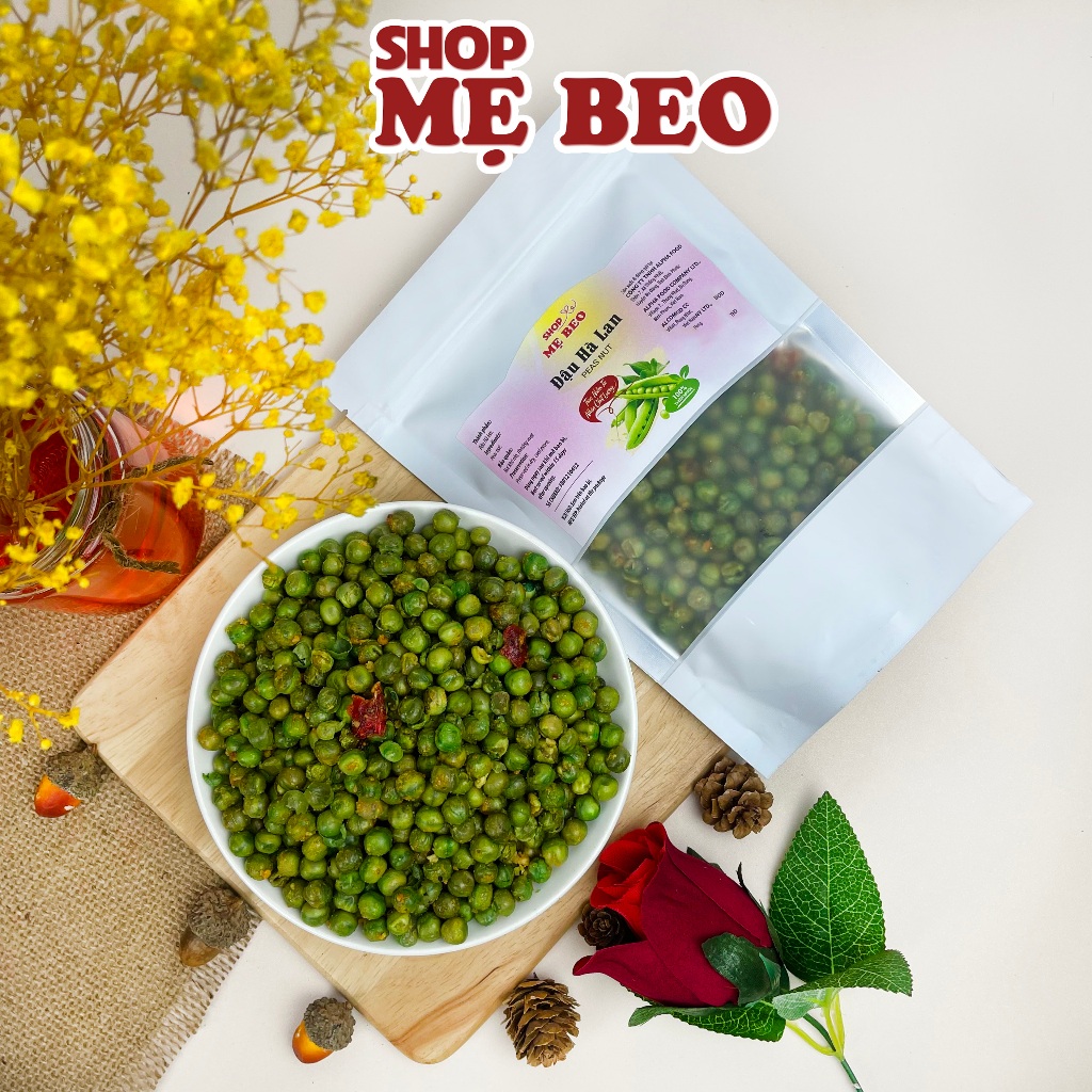 1KG Đậu Hà Lan Tỏi Ớt Sấy Giòn Loại 1 Shop Mẹ Beo