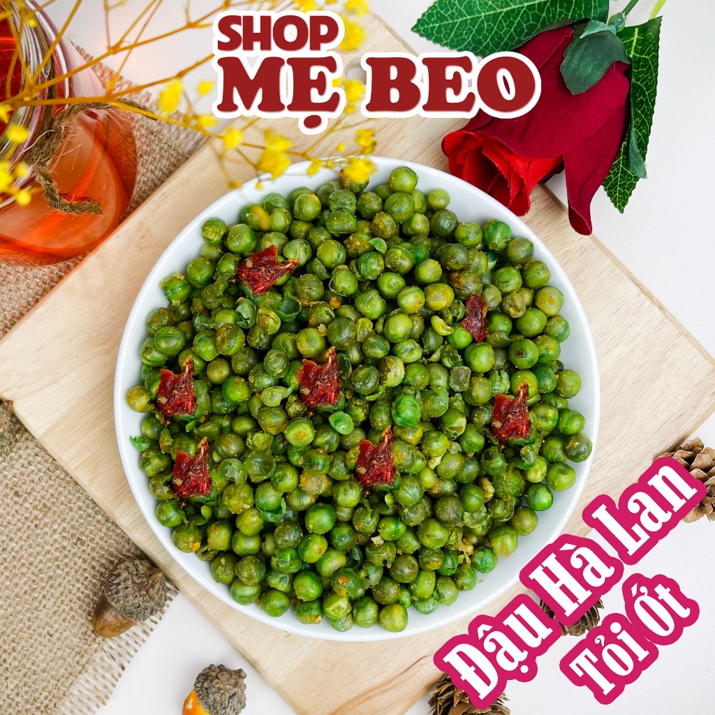 1KG Đậu Hà Lan Tỏi Ớt Sấy Giòn Loại 1 Shop Mẹ Beo