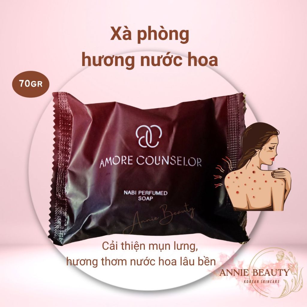 Xà phòng Amore hương nước hoa thơm ngát, làm sạch sâu, loại bỏ bụi bẩn, bã nhờn trên da, cải thiện mụn lưng