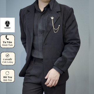 [TẶNG KÈM KHUY CÀI] Áo Khoác Blazer Nam 2 Nút Fom Rộng, Áo Vest Nam Blazer Min Menswear 2 Lớp Dày Dặn - MINBLZ