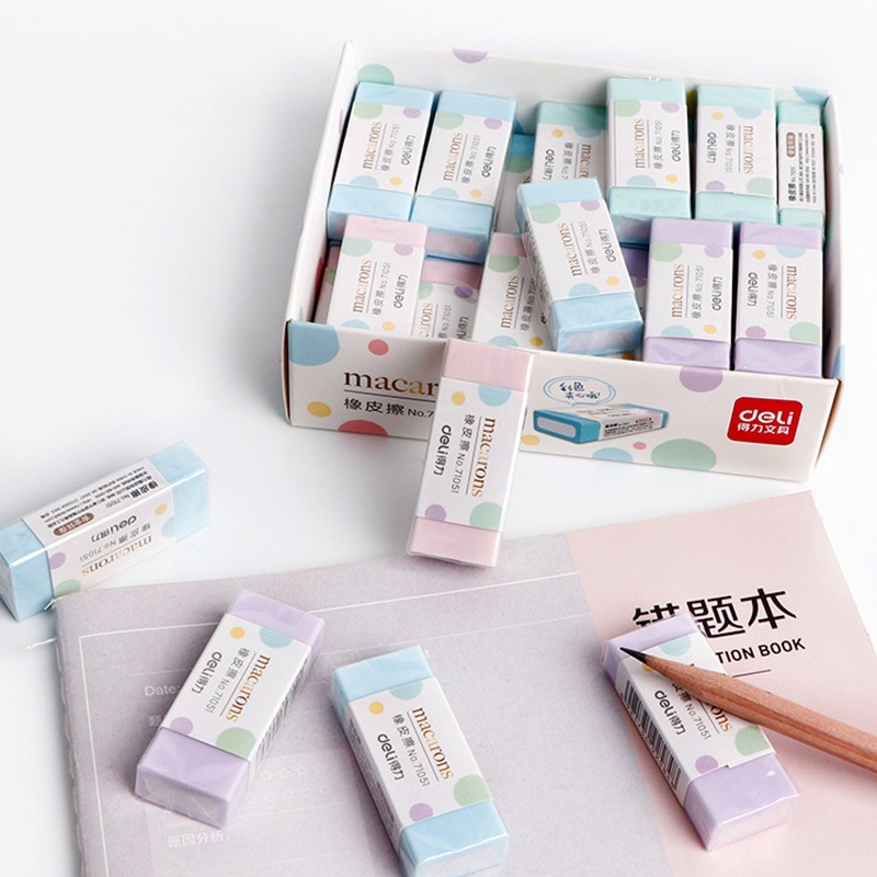 Tẩy Deli 71051 Màu Pastel Cực Dễ Thương Chất Liệu PVC Dễ Dàng Tẩy Xóa Deli Chính Hãng