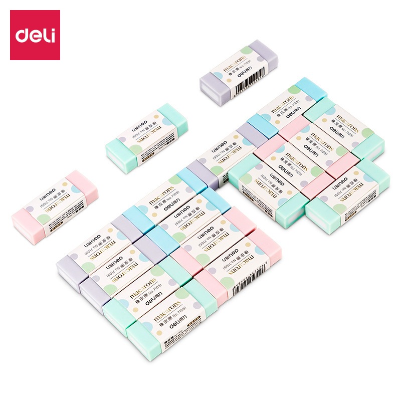 Tẩy Deli 71051 Màu Pastel Cực Dễ Thương Chất Liệu PVC Dễ Dàng Tẩy Xóa Deli Chính Hãng