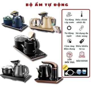 Bộ ấm pha trà, ấm đun siêu tốc - tự động cấp nước, tự động đun sôi, tự động ngắt, cảm ứng đa dụng, có khiển